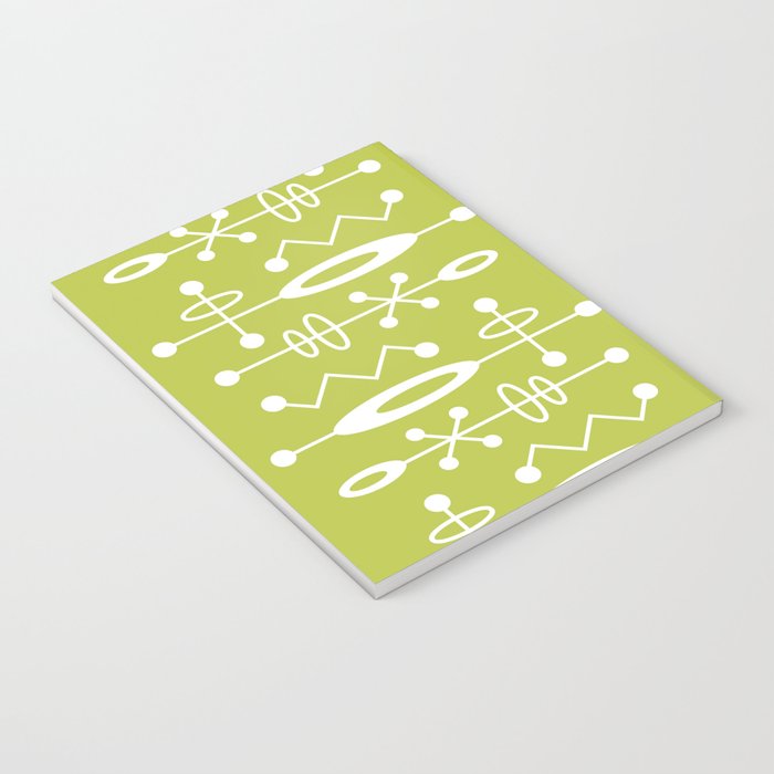 Mid Century Modern Radioactive Surfer 251 Chartreuse Notebook Gallery Image 3