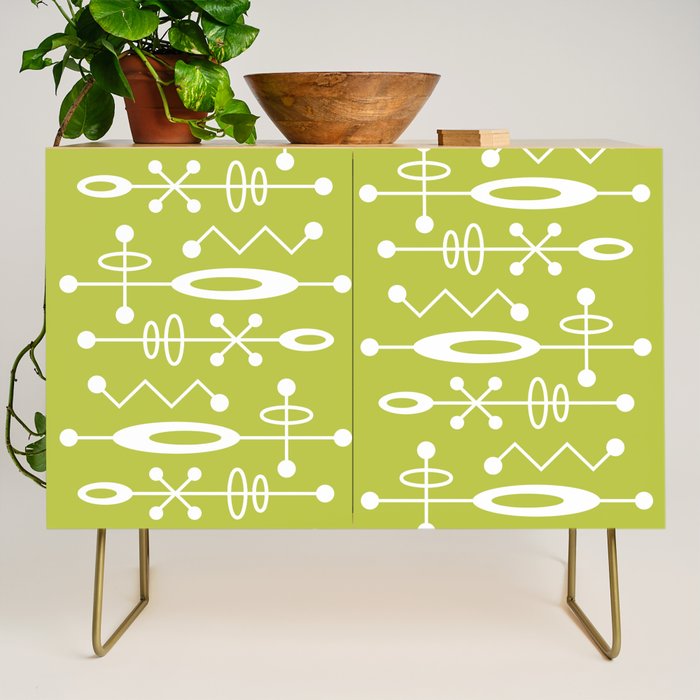 Mid Century Modern Radioactive Surfer 251 Chartreuse Credenza Gallery Image 1