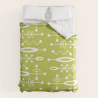 Mid Century Modern Radioactive Surfer 251 Chartreuse Duvet Cover Gallery Image 6