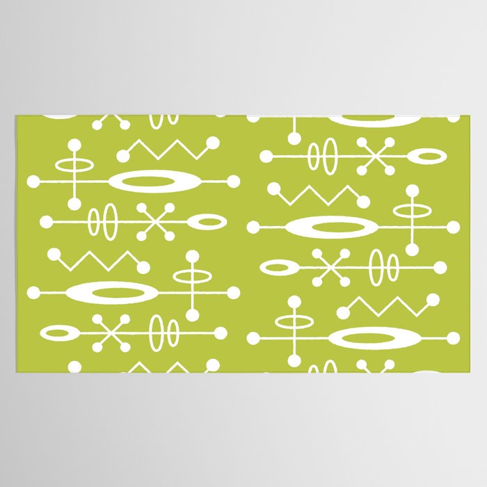 Mid Century Modern Radioactive Surfer 251 Chartreuse Tablecloth Gallery Image 2