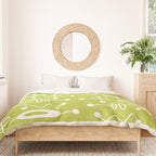 Mid Century Modern Radioactive Surfer 251 Chartreuse Duvet Cover Gallery Image 3