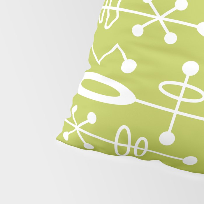 Mid Century Modern Radioactive Surfer 251 Chartreuse Pillow Sham Gallery Image 4