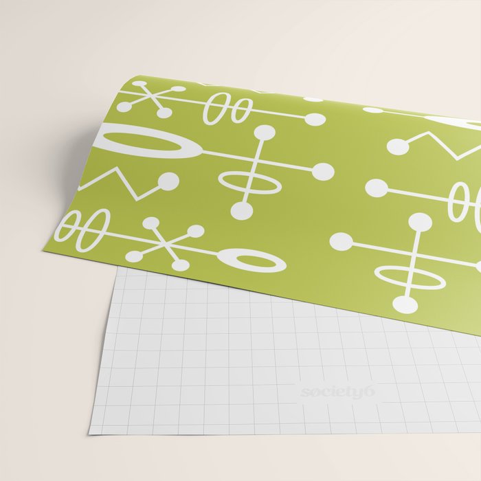 Mid Century Modern Radioactive Surfer 251 Chartreuse Wrapping Paper Gallery Image 2