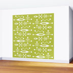 Mid Century Modern Radioactive Surfer 251 Chartreuse Wall Mural Gallery Image 2