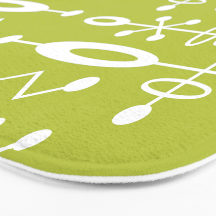 Mid Century Modern Radioactive Surfer 251 Chartreuse Bath Mat Gallery Image 3