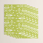 Mid Century Modern Radioactive Surfer 251 Chartreuse Wrapping Paper Gallery Image 3