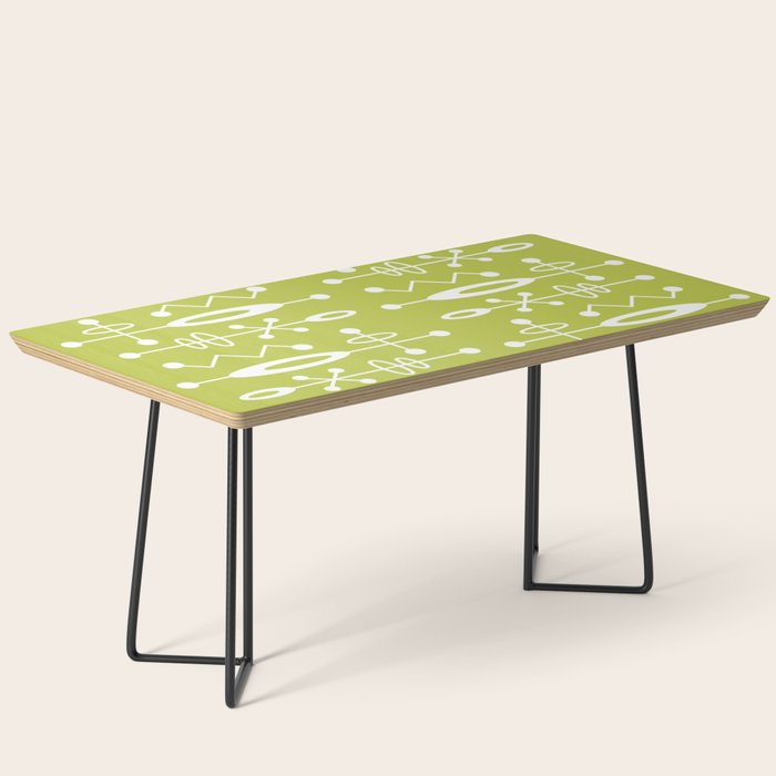 Mid Century Modern Radioactive Surfer 251 Chartreuse Coffee Table Gallery Image 1
