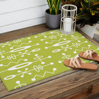 Mid Century Modern Radioactive Surfer 251 Chartreuse Outdoor Rug Gallery Image 2