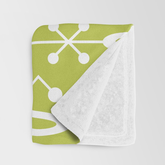 Mid Century Modern Radioactive Surfer 251 Chartreuse Throw Blanket Gallery Image 3
