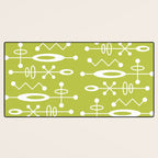 Mid Century Modern Radioactive Surfer 251 Chartreuse Desk Mat Gallery Image 3