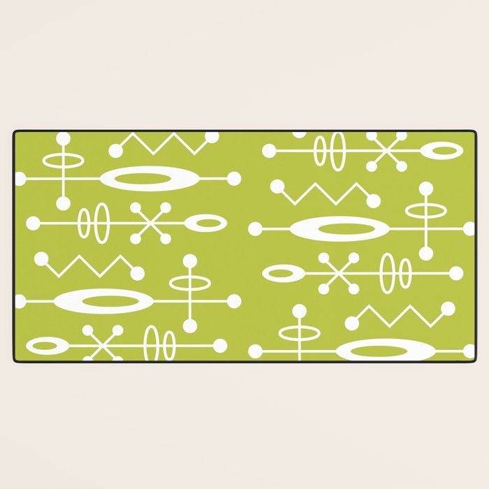 Mid Century Modern Radioactive Surfer 251 Chartreuse Desk Mat Gallery Image 3