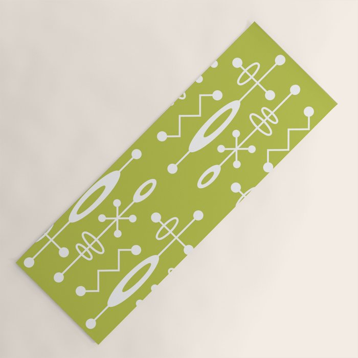 Mid Century Modern Radioactive Surfer 251 Chartreuse Yoga Mat Gallery Image 1