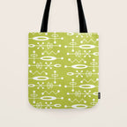 Mid Century Modern Radioactive Surfer 251 Chartreuse Tote Bag Gallery Image 1
