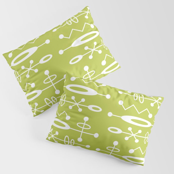 Mid Century Modern Radioactive Surfer 251 Chartreuse Pillow Sham Gallery Image 1