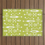 Mid Century Modern Radioactive Surfer 251 Chartreuse Outdoor Rug Gallery Image 1