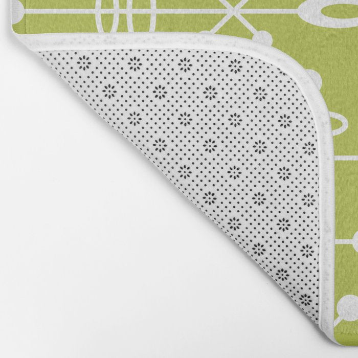Mid Century Modern Radioactive Surfer 251 Chartreuse Bath Mat Gallery Image 2