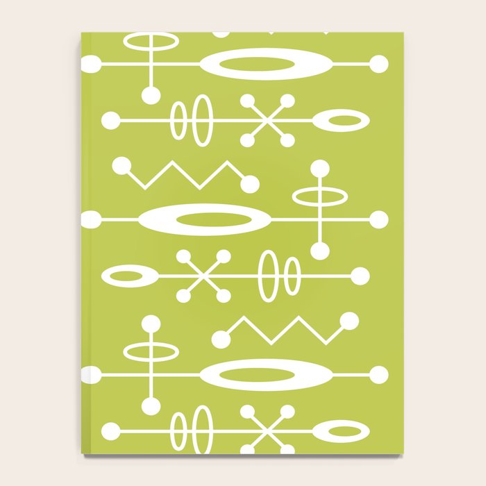 Mid Century Modern Radioactive Surfer 251 Chartreuse Notebook Gallery Image 4