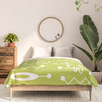 Mid Century Modern Radioactive Surfer 251 Chartreuse Comforter Gallery Image 3