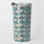 Pink and Blue Floral Pattern Travel Mug Gallery Image 3