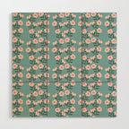 Pink and Blue Floral Pattern Wood Wall Art Gallery Image 1