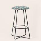 Pink and Blue Floral Pattern Stool Gallery Image 1