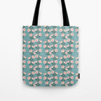 Pink and Blue Floral Pattern Tote Bag Gallery Image 1