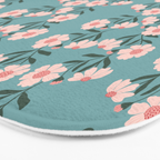 Pink and Blue Floral Pattern Bath Mat Gallery Image 3