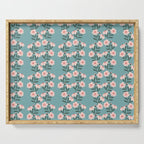 Pink and Blue Floral Pattern Serving Tray Gallery Image 1