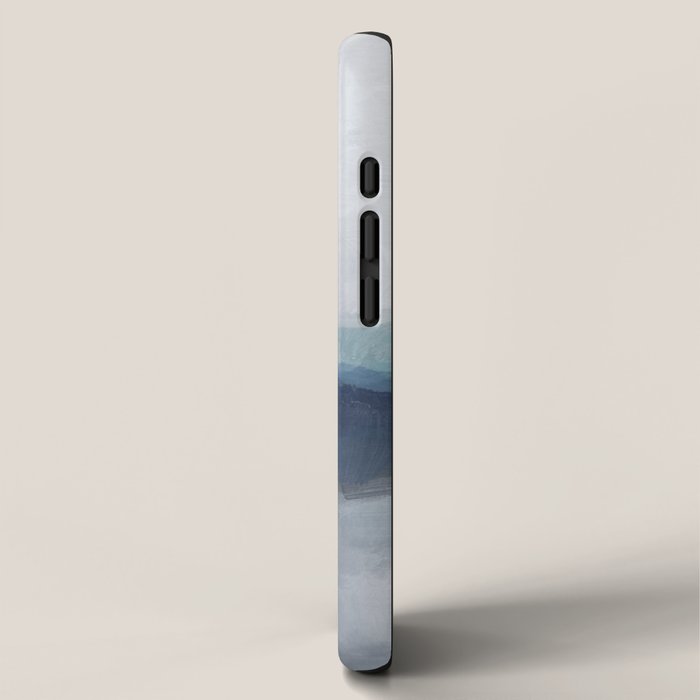 Rainy Morning - Indigo Navy Ocean Horizon, Sky Gray Blue Abstract Nature Ocean Cloudy Sunrise Water iPhone Case Gallery Image 2