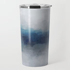 Rainy Morning - Indigo Navy Ocean Horizon, Sky Gray Blue Abstract Nature Ocean Cloudy Sunrise Water Travel Mug Gallery Image 1