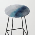 Rainy Morning - Indigo Navy Ocean Horizon, Sky Gray Blue Abstract Nature Ocean Cloudy Sunrise Water Stool Gallery Image 2