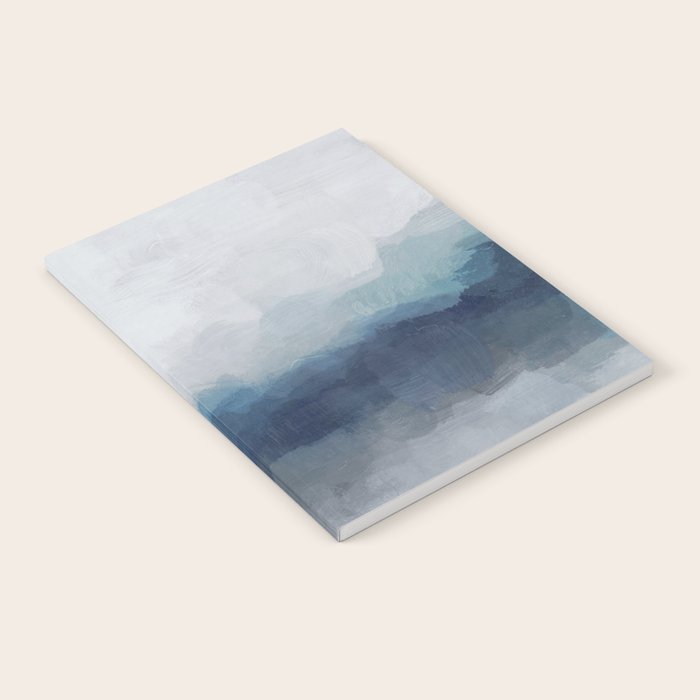 Rainy Morning - Indigo Navy Ocean Horizon, Sky Gray Blue Abstract Nature Ocean Cloudy Sunrise Water Notebook Gallery Image 2
