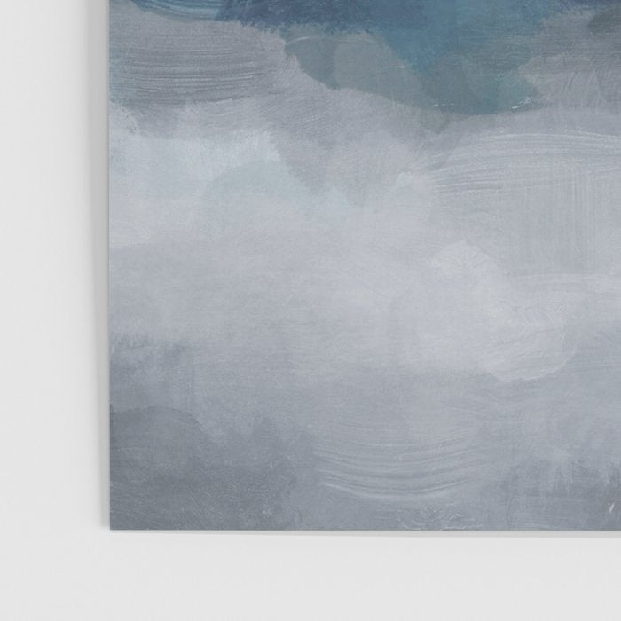Rainy Morning - Indigo Navy Ocean Horizon, Sky Gray Blue Abstract Nature Ocean Cloudy Sunrise Water Poster Gallery Image 3