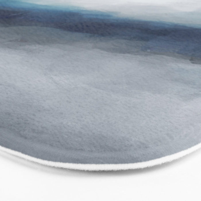 Rainy Morning - Indigo Navy Ocean Horizon, Sky Gray Blue Abstract Nature Ocean Cloudy Sunrise Water Bath Mat Gallery Image 3