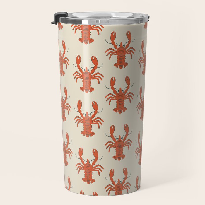 Coastal Lobsters Nautical Crustacean Travel Mug Gallery Image 3