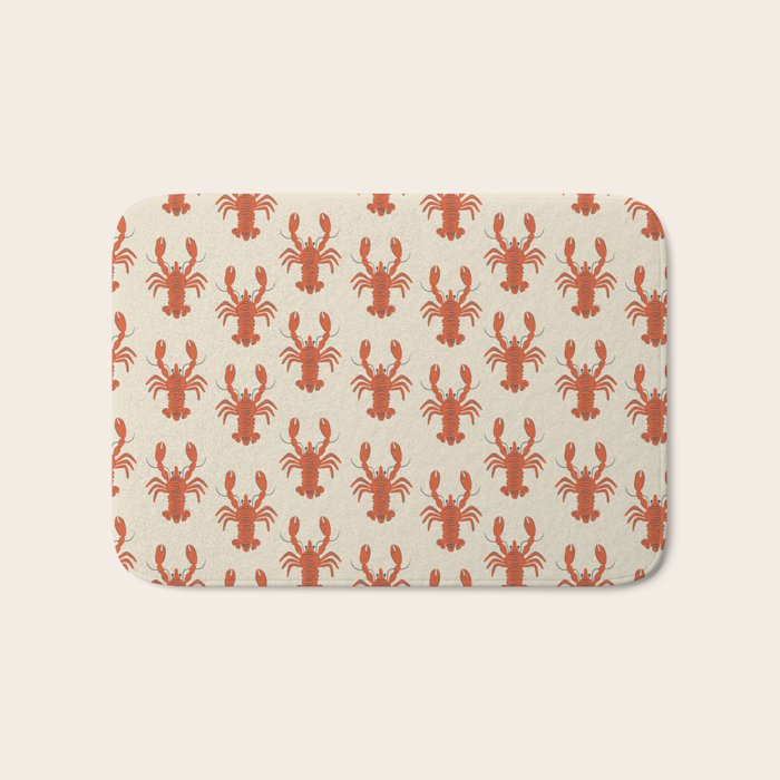 Coastal Lobsters Nautical Crustacean Bath Mat Gallery Image 1