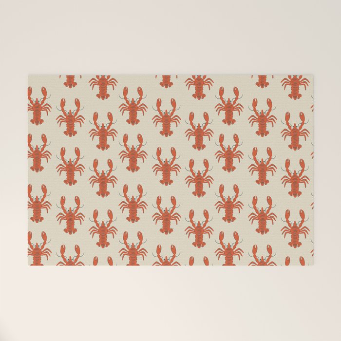 Coastal Lobsters Nautical Crustacean Welcome Mat Gallery Image 1