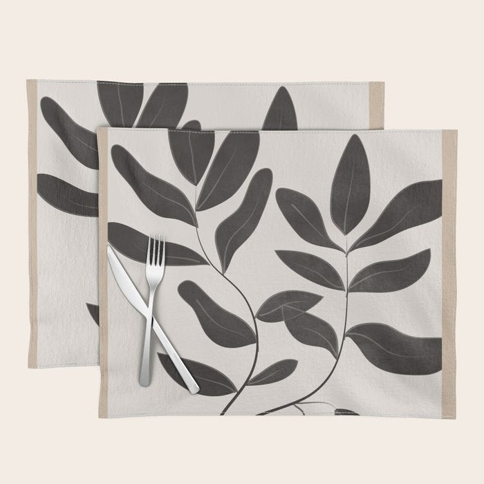 Minimalist plants and leaves Art 8 Placemat Gallery Image 1