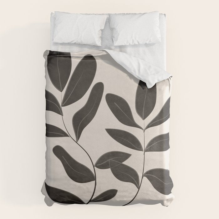 Minimalist plants and leaves Art 8 Duvet Cover Gallery Image 1