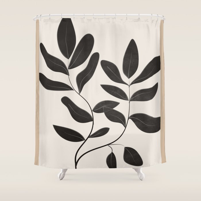 Minimalist plants and leaves Art 8 Shower Curtain Gallery Image 1