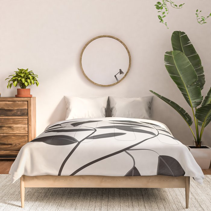 Minimalist plants and leaves Art 8 Comforter Gallery Image 3