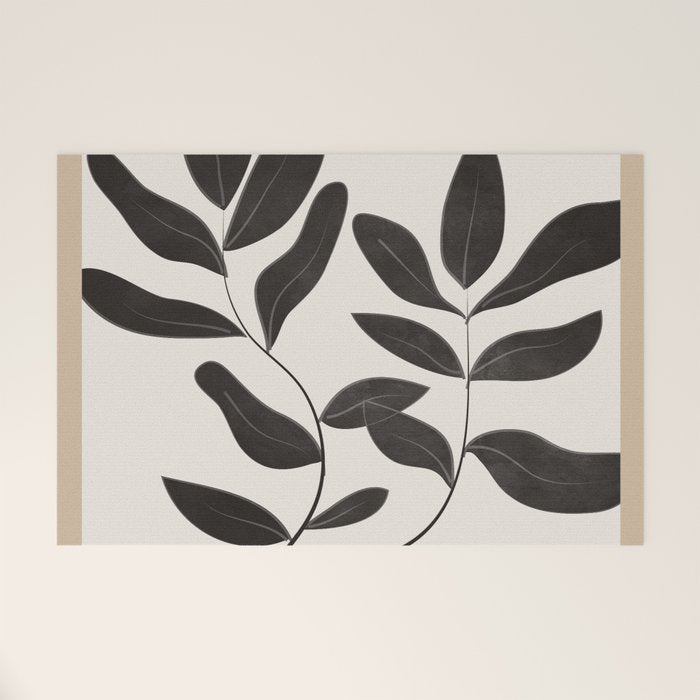 Minimalist plants and leaves Art 8 Welcome Mat Gallery Image 1