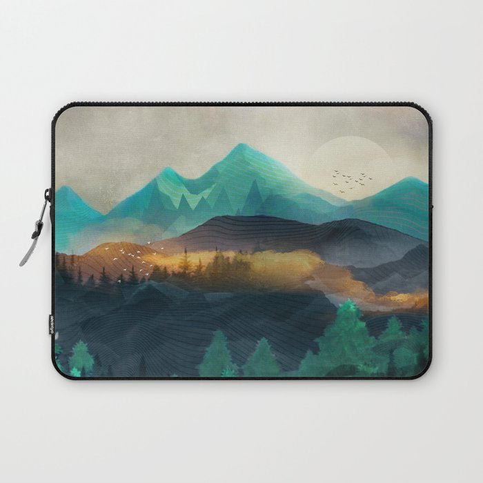 Green Wild Mountainside Laptop Sleeve Gallery Image 1