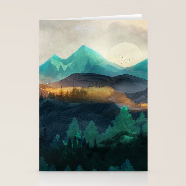 Green Wild Mountainside Stationery Card Gallery Image 2