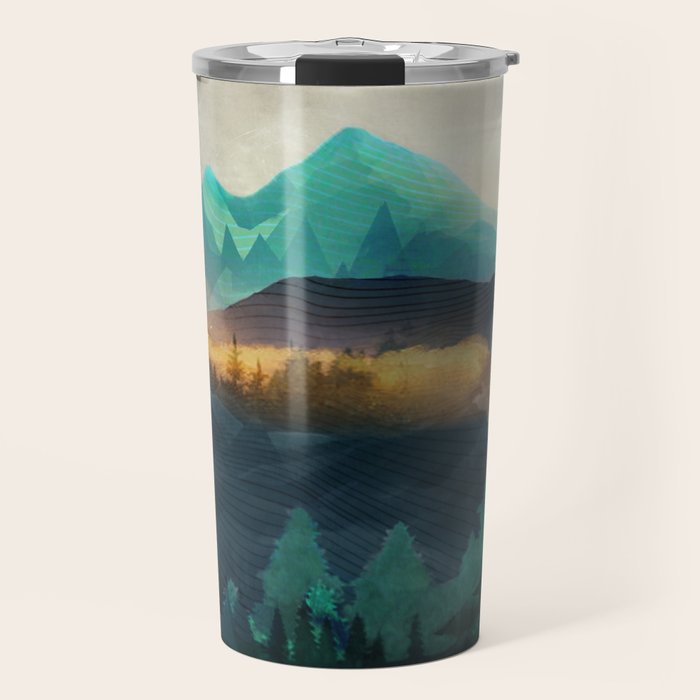 Green Wild Mountainside Travel Mug Gallery Image 1