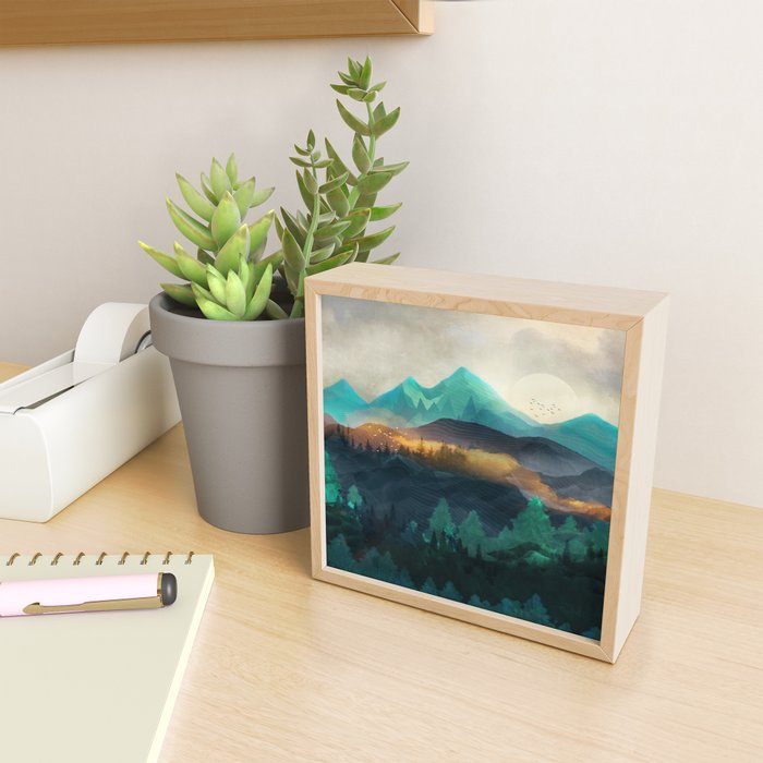 Green Wild Mountainside Mini Art Print Gallery Image 2
