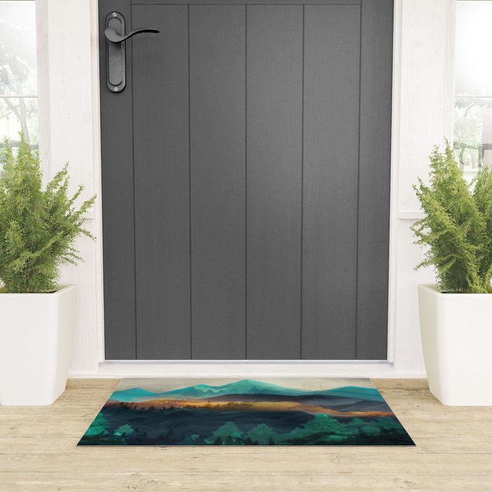 Green Wild Mountainside Welcome Mat Gallery Image 3