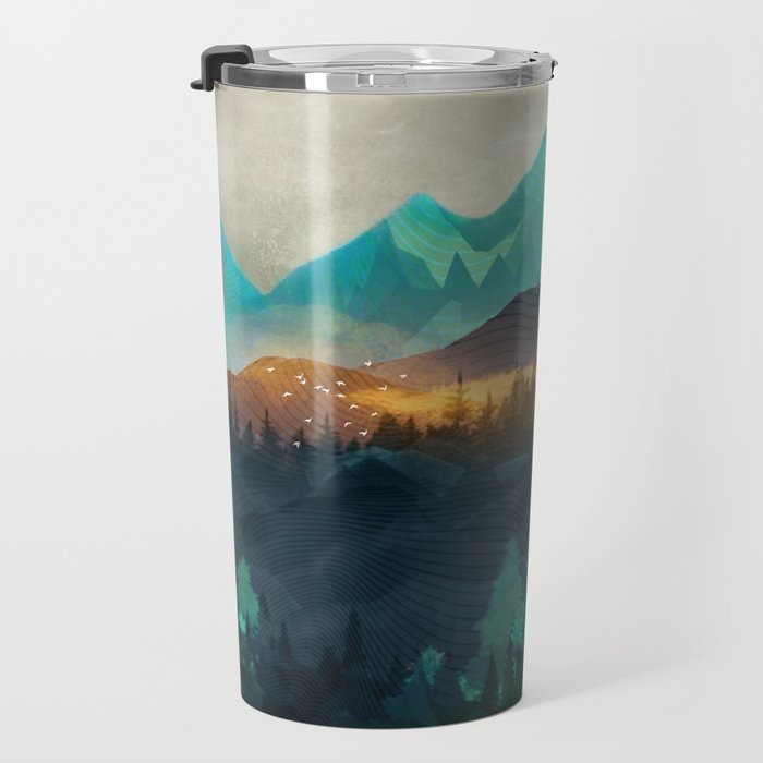 Green Wild Mountainside Travel Mug Gallery Image 3