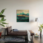 Green Wild Mountainside Wood Wall Art Gallery Image 2