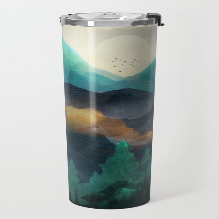 Green Wild Mountainside Travel Mug Gallery Image 2